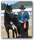 Christie Hartin with Simbad, a Paso Fino gelding.